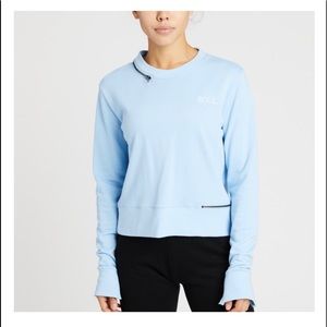 Soulcycle light blue zipper crewneck